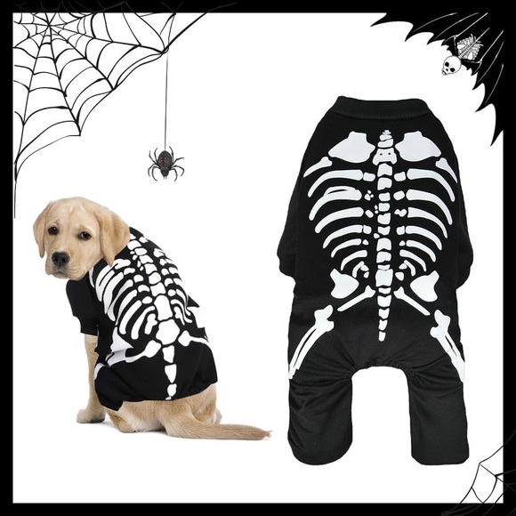 Other - Spooky Skeleton Dog Costume - Black and White